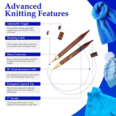 Original | Palisandro | Agujas de tejer ajustables